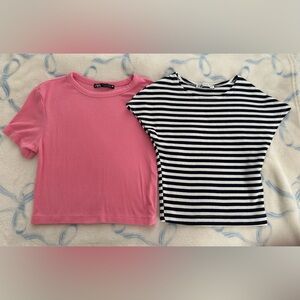 Zara Pink and Striped Kids Tops